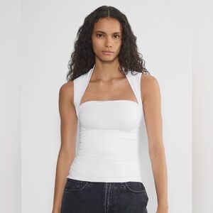 Aritzia White Casual Contour Flouish Tank Top